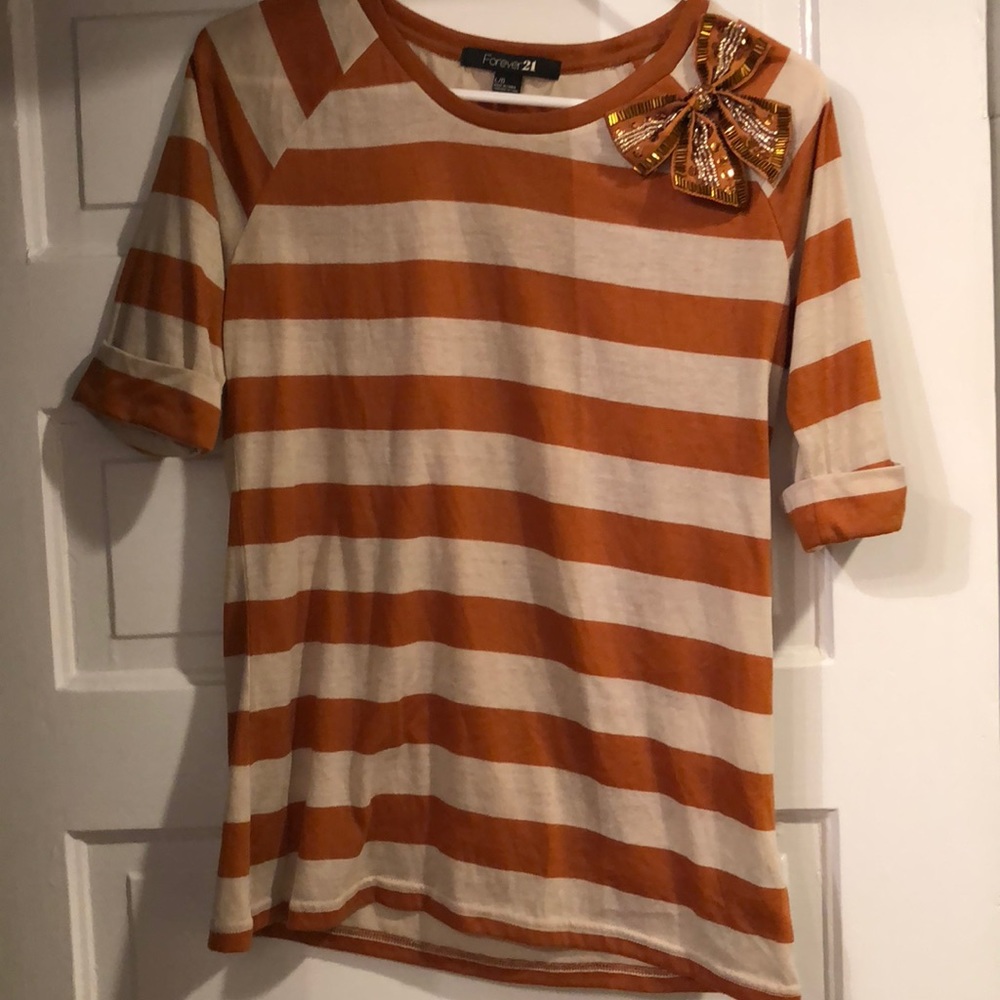 Forever 21 Orange and tan size large top